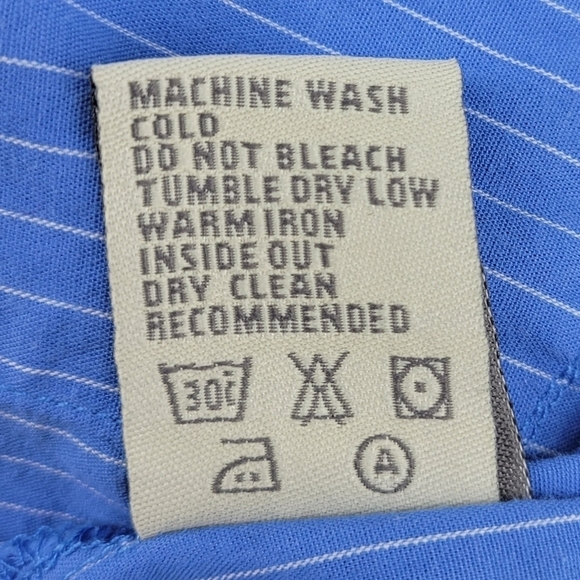 Men's Blue Plaid Eighty Eight Button Front Shirt,Size M - Picture 8 of 11